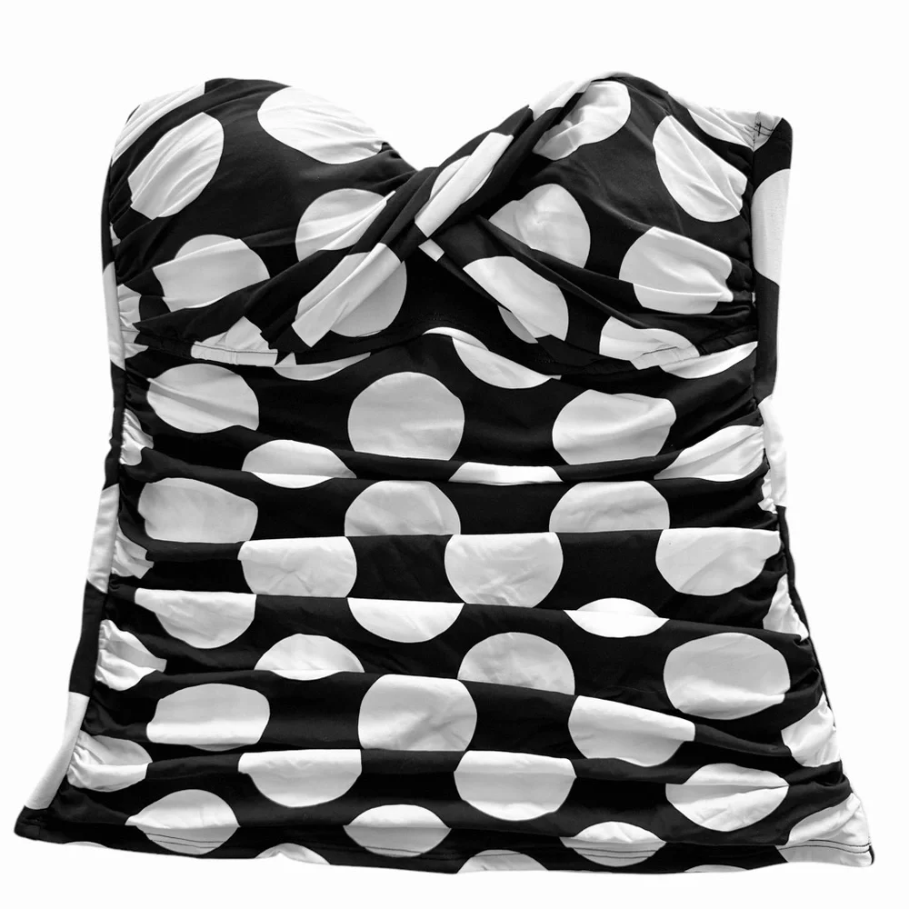 Bleu Rod Beattie Polka Dot Strapless Tankini Top
